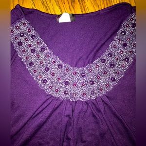 Purple Tank Top with rhinestone design